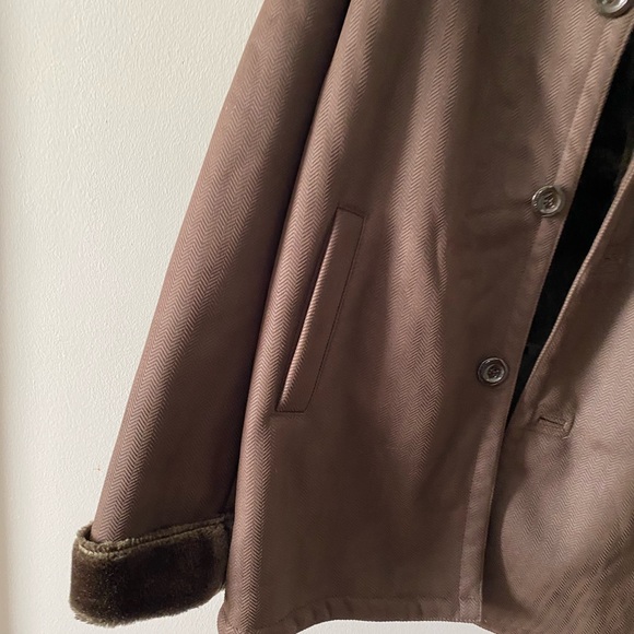 Stacy Adams Brown Faux Sherling Winter Coat - Picture 2 of 9